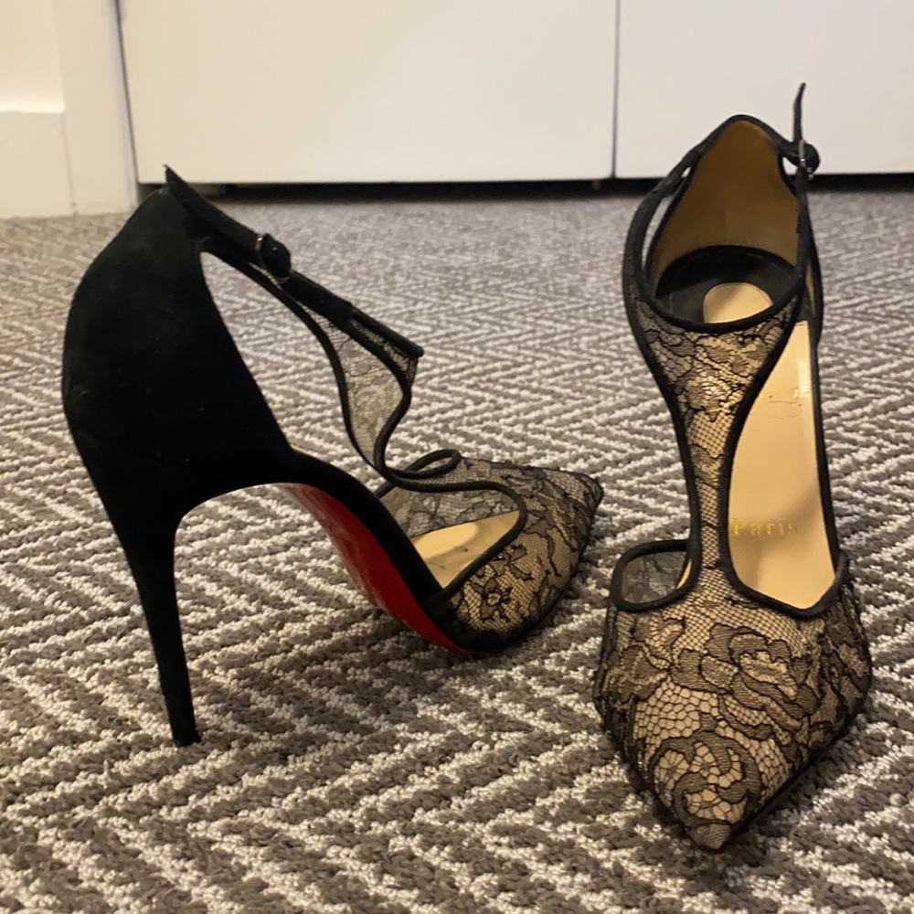 Black lace Christian louboutins size 37.5